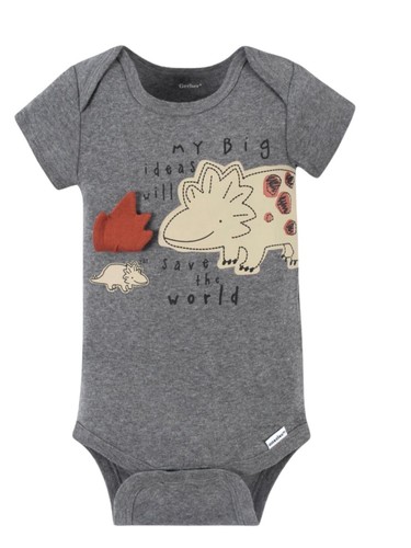 Gerber Organic Lot of 4 Baby Onesies Dinosaurs Newborn- New With Tags - Bild 4 von 8