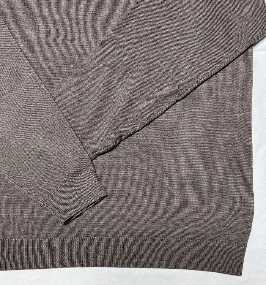 Suéter Hart Schaffner Marx Hombres XL 100% Lana Merino Hilo Biella Suave Taupe Nuevo Foto 3 de 4