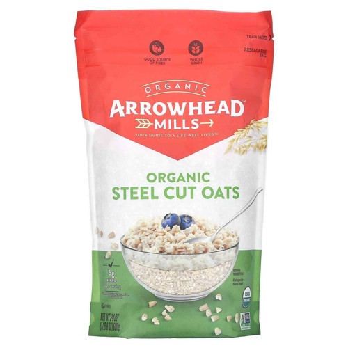 Arrowhead Mills, Organic Steel Cut Oats, Gluten Free, 1.5 lbs (680 g)