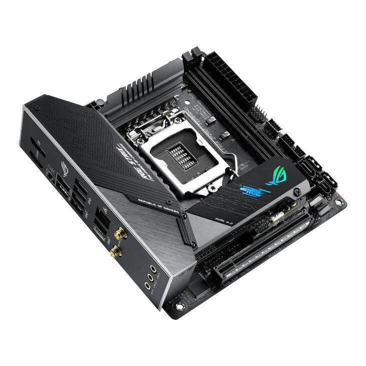 ASUS ROG STRIX Z490-I Gaming Motherboard Intel Z490 Mini-ITX LGA 1200 2×M.2 Core - Image 2 of 4