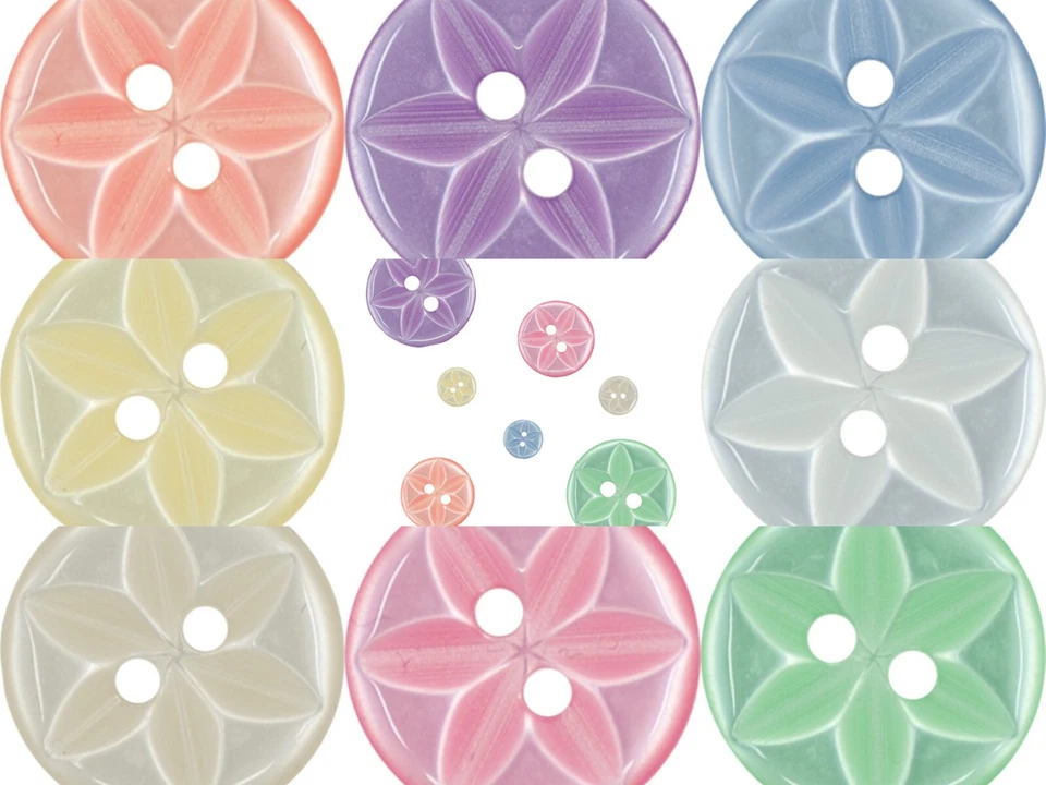 Star Buttons Baby Childrens 12 colours Sizes  11.5mm   14mm   16mm - Image 2 of 4