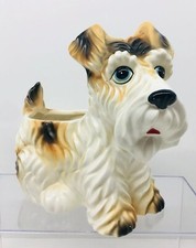 Vintage Scottie Dog Scottish Terrier Puppy Ceramic Planter CUTE Retro