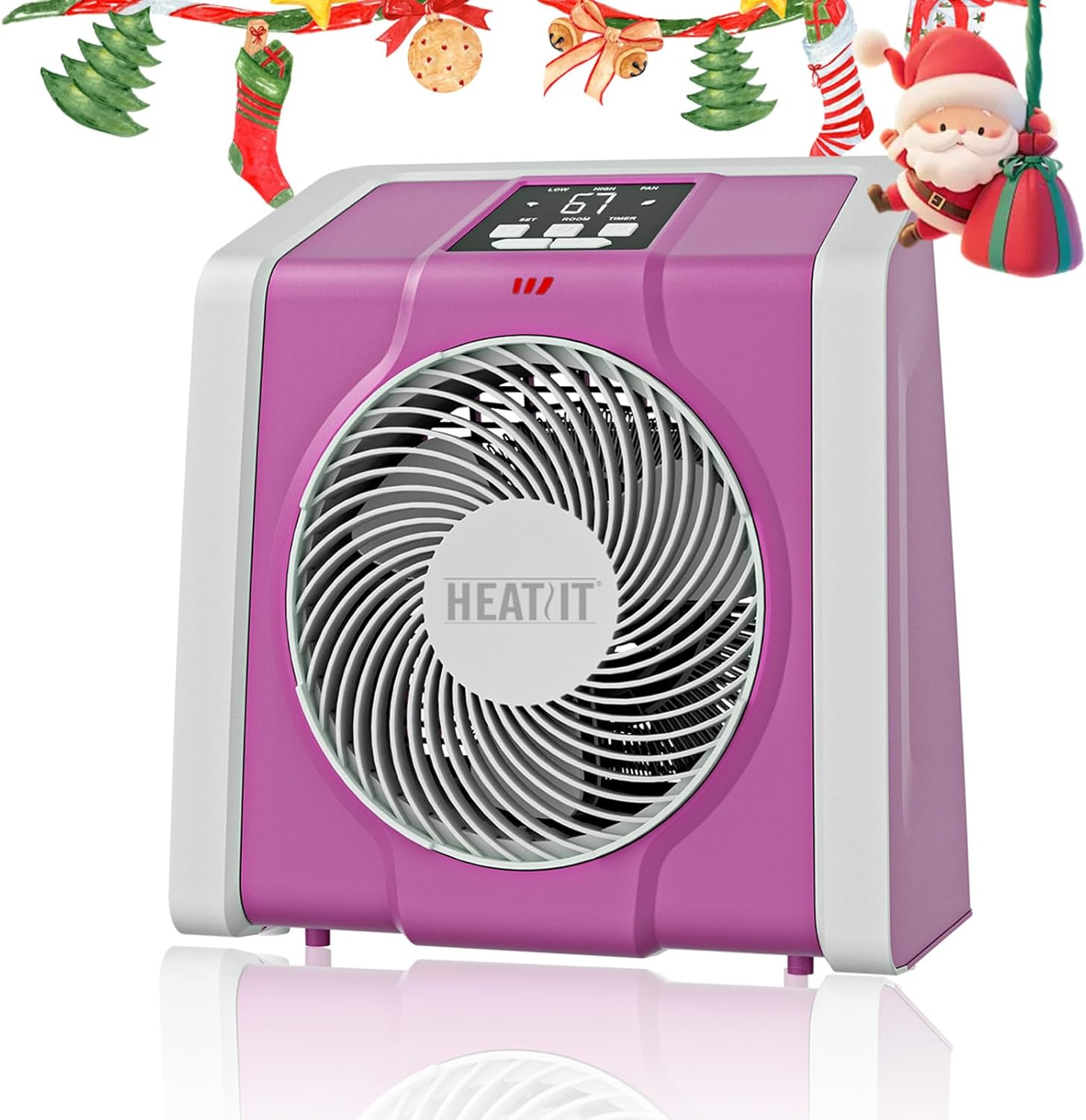 Space Heater for Indoor, Digital Display with Thermostat, 1-12H Timer, Fan Mode,-image