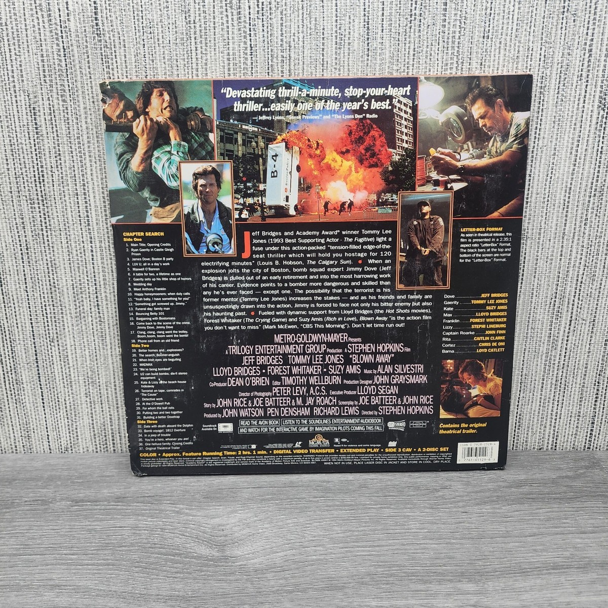 Blown Away Letterbox Laserdisc Movie Jeff Bridges Tommy Lee Jones