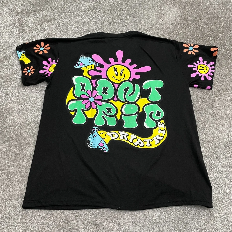 Fresh Laundry Psychedelic Rare Y2K Trippy T-Shirt Womens 2XL Black Graphic Tee - Image 2 of 4