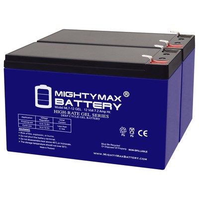 Mighty Max 12V 7AH GEL F1 Battery Replaces Liebert GXT2-1500RT120 UPS - 2 Pack