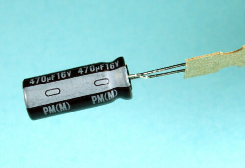 10pcs Nichicon PM 470uf 16v 105C Radial Electrolytic Capacitor Low ESR - 第 1/1 張圖片