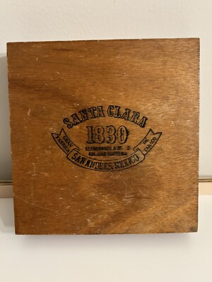 Vintage SANTA CLARA CIGARS 1830 San Andres Mexico Wooden Cigar Box