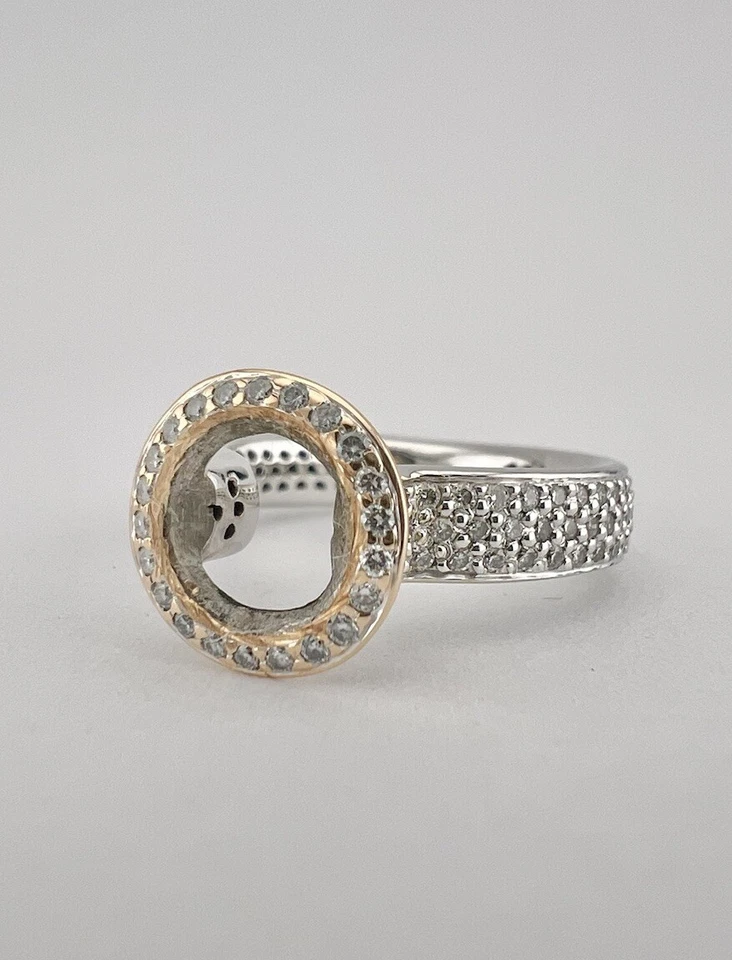 Ritani 18K Rose & White Gold Pave Diamond Engagement Ring Setting Mounting - Image 3 of 4