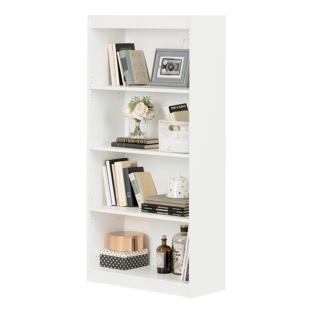 Libreria South Shore Axess 3 Ripiani, Bianco Puro, Ripiani Regolabili, 6,8 Kg Per Piano