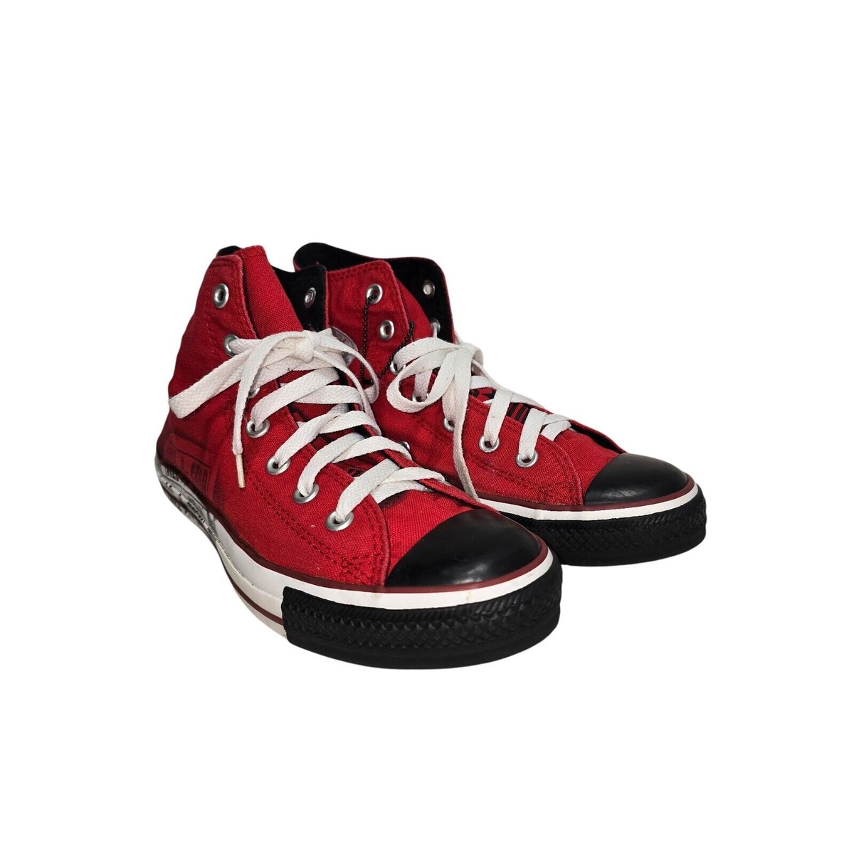 Converse Chuck Stencil All Stars Red High Top Sneakers Mens Womens