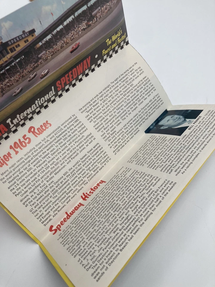 Daytona 500 1965 calendario de eventos folleto de colección RARO Foto 2 de 4