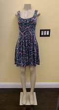 MARC BY MARC JACOBS Size Small Sleeveless Multicolor Chevron Pattern Dress