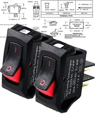 2x Carling Technologies RSCA201-VB-B-9-V Switch Rocker 15A 250VAC, 20A 125 VAC