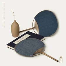 Giapponese Rotondo Ventola Bamboo Manico Uchiwa Cotone Lino Estate Sensu Nuovo