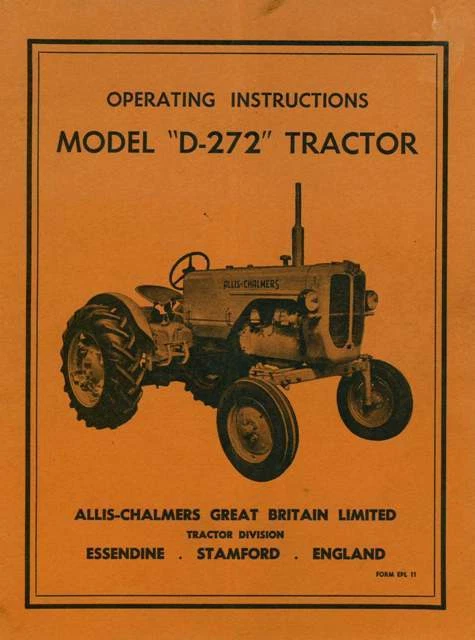 Allis Chalmers Tractor D272 Operators Manual