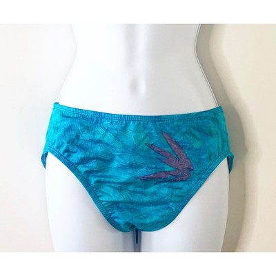 Athena Collection Womens Bikini Bottom Blue 8 Full Back Swim Wear