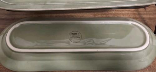 Pottery Barn 2 Tier Server Tray 15” x 16” Sage Green Serving Trays Portugal NEW - Picture 3 of 4