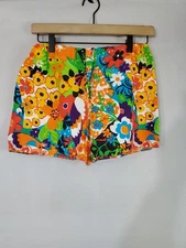 Vintage 70s 80s Handmade Bright Colored Floral Shorts Women's Size Small ☆Read