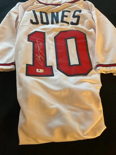 Chipper Jones Atlanta Braves Autographed  XL Custom Baseball Jersey GA/COA ✨