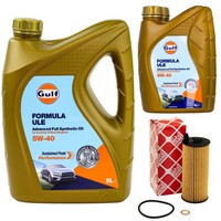 MotoröL Set Gulf Formula ULE 5W-40 7 Liter + ÖLfilter FüR BMW 5Er Touring 3Er