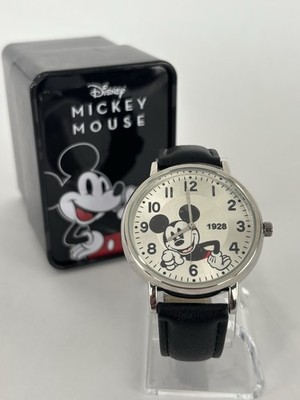 Disney/Accutime Mickey Mouse 42mm Silver Tone Quartz Watch w/Band & New Battery