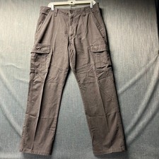 Wrangler Men's Cargo Pants Size 36x32 Gray Relaxed Fit Work Outdoor 100 Cotton