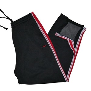 Vintage 90s Athletic Works Jersey Lined Sweatpants Men's Size L Ankle Zips Black