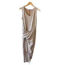 ASOS Liquorish Silver Ruched Sleeveless Midi Dress Size S Small