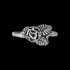 Sterling Silver Diamond Cut Lone Rose Ring
