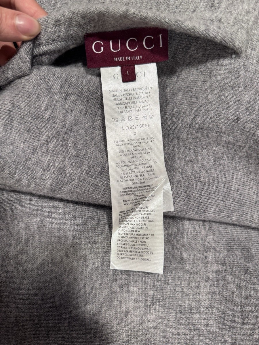 GUCCI GG Monogram Full Zip Hoodied Jacket - Grey, size L | eBay