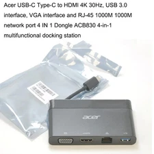Acer USB-C to HDMI 4K multifunctional docking station VGA,RJ-45 network port