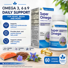 Super Omega 3-6-9 Fish Oil  Heart Brain Joint Health Supplement 90 Softgels
