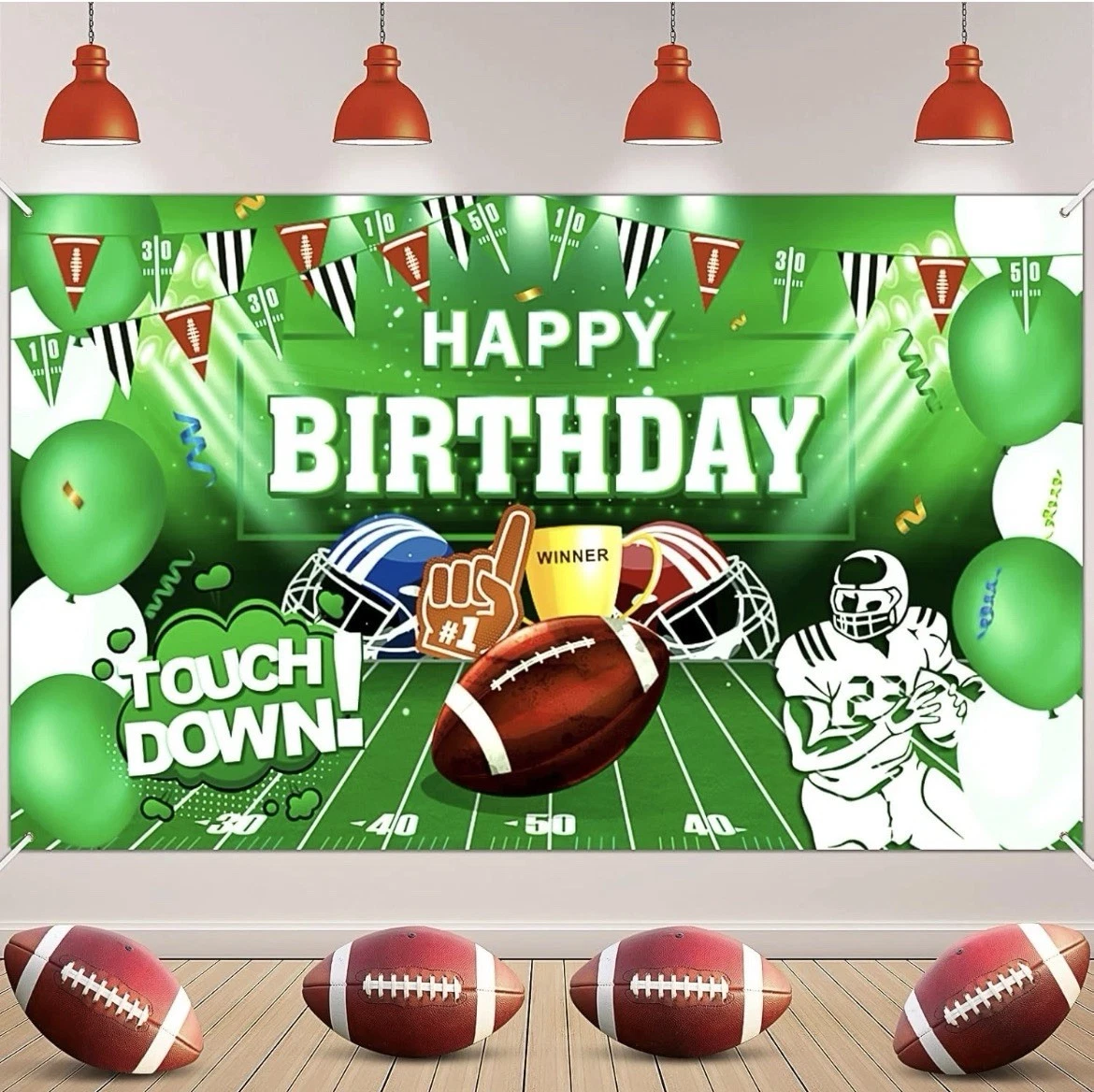 Bannière De Fond De Fête Football - Déco Anniversaire Sportive - 180x110cm - NEUVE
