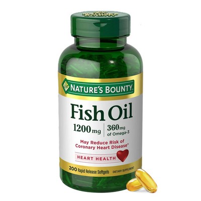 Fish Oil Heart Health 1200mg 360mg Omega-3 200 Softgels