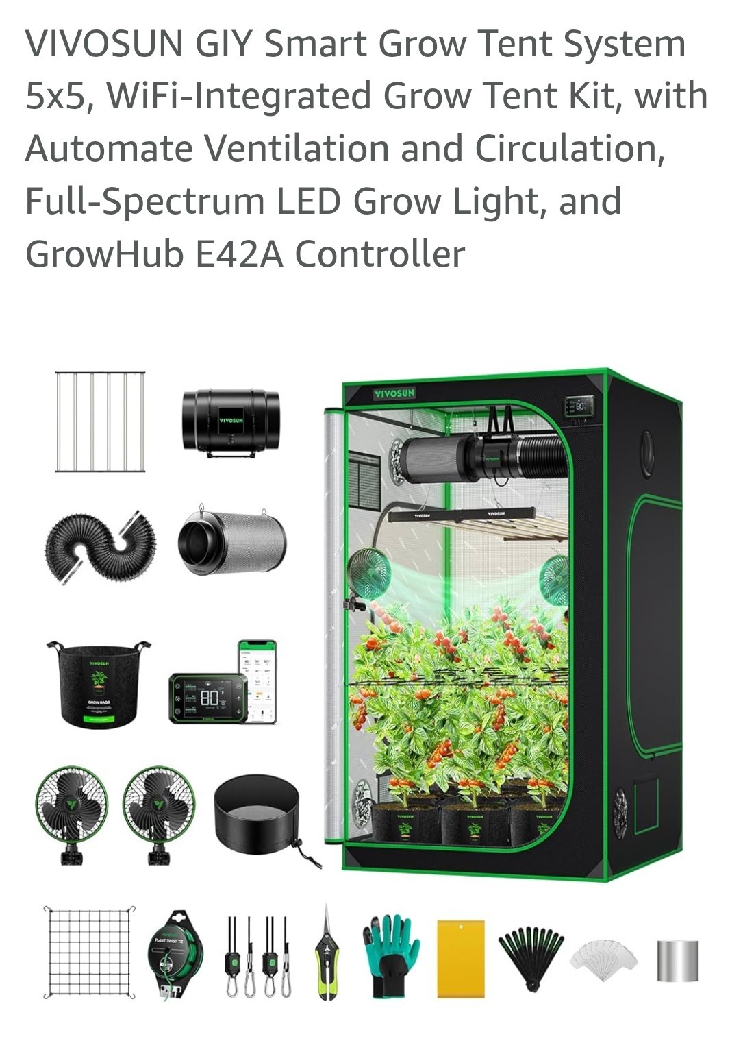 5 Ft X 5 Ft Smart Grow Tent Kit