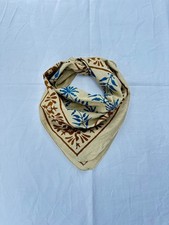 Organic Cotton Bandana Scarf: Hand Block Print Paisley Design, Eco-Friendly