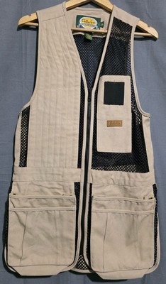 Cabelas Vest Mens Small Beige Heavy Canvas Khaki Fishing Outdoor Hunting Safari