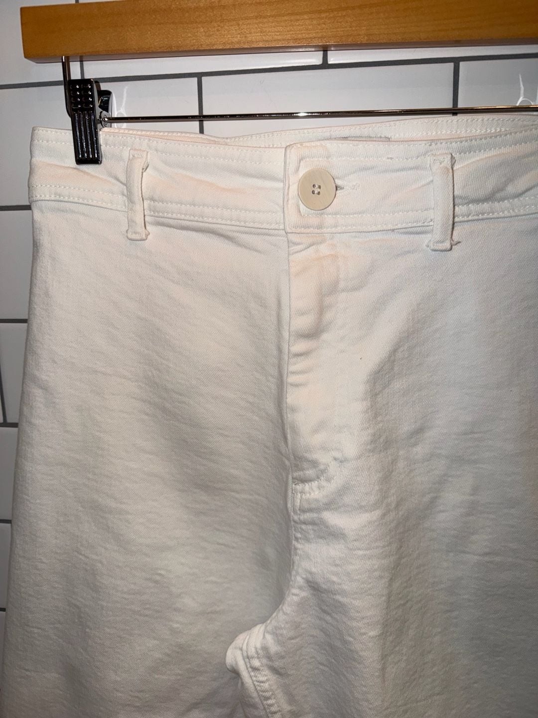 Zara The Marine Straight White Raw Hem Jeans, photo 4