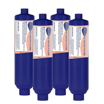 WELLUCK RV Inline Hose Water Filter 4Pack Chlorine Odor Reducer