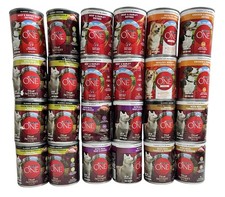 24 Purina ONE Wet Dog Food, Variety Lot, 6 Flavors, 13 oz Cans, BB: 09/26
