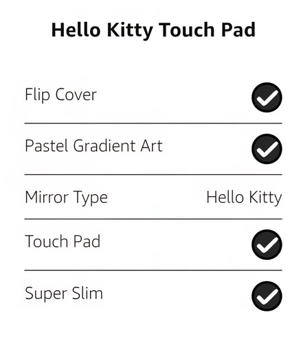 NIB! Limited Edition 50th Anniv. Hello Kitty Touch Pad Mini LED Flip Mirror - Picture 14 of 15