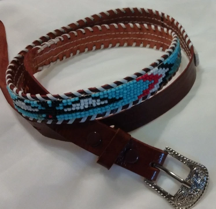 Genuine Leather Womens Cowgirl Multicolor Belts Size SM HILASON Western Genuine Leather Belt for Men Women Cowboy  main image 4