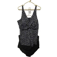 Swimsuits for all Polka Dot Tankini & High Rise Bikini Bottom Swim Set