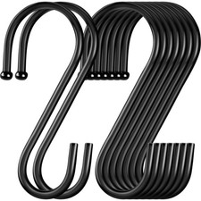 24 PCS S Hooks 3.5 Inch Heavy Duty Large Closet Rod Hanging Plants Black Metal