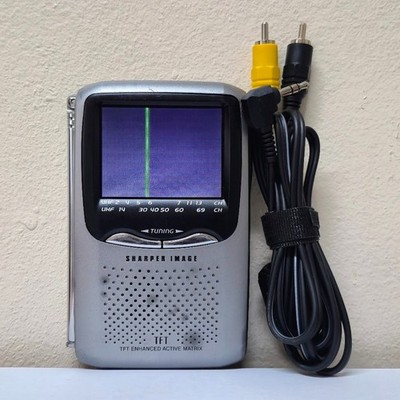 Sharper Image CO729 Vintage Portable Color TV TFT LCD Tested + AV Cable & Batts