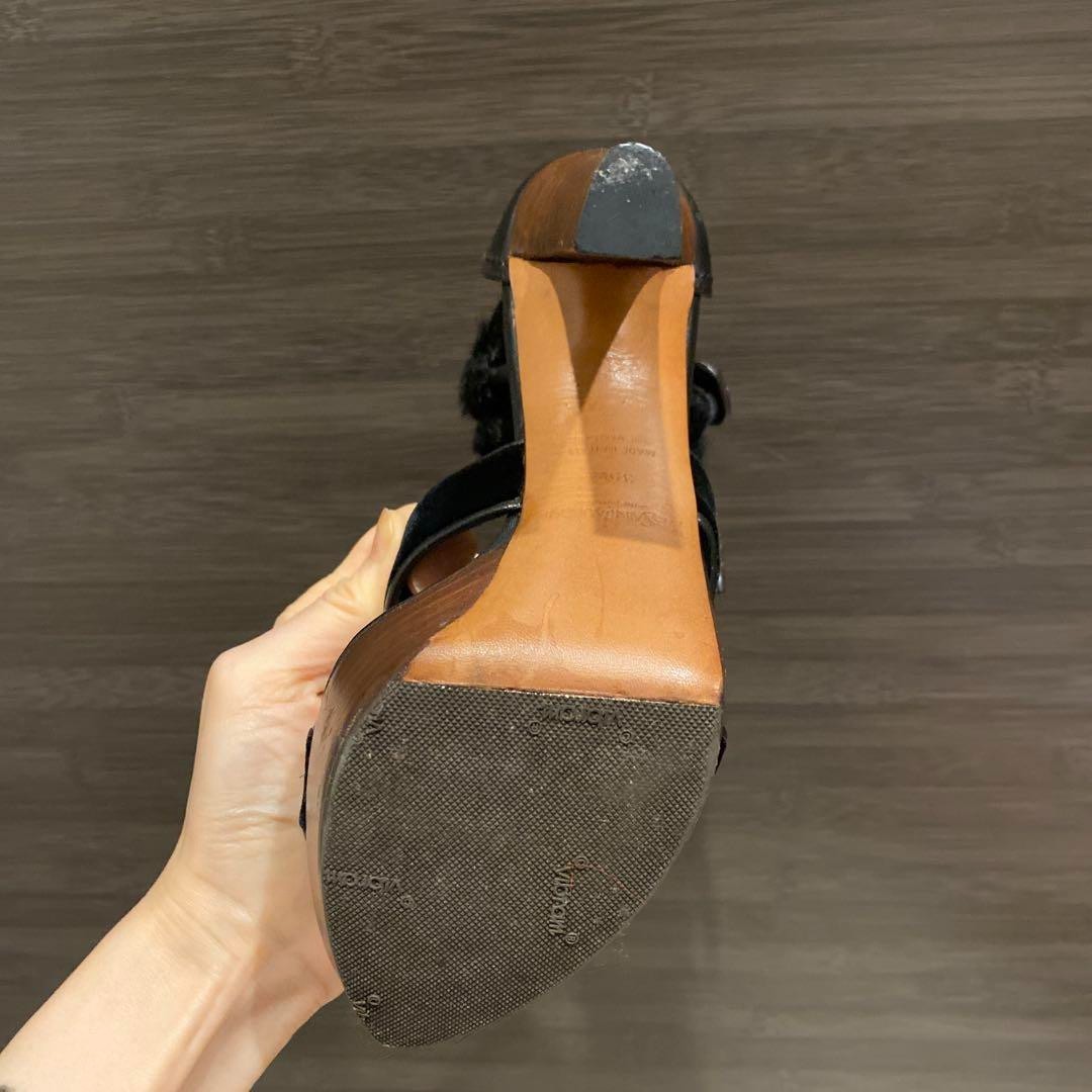 YVES SAINT LAURENT Tom Ford artiglio pelliccia plateau sandalo pista EU35 5 VINTAGE Giappone