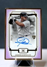 2024 Topps Definitive Framed Autograph Card Purple Jasson Dominguez 08/10 YNKS