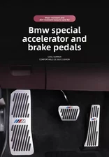 3PCS Aluminum Accelerator Brake Pedal For BMW 1 2 3 4 5 6 7 Series X3X4X5X6