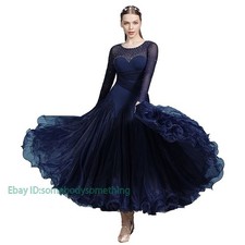 Womens Ballroom Competition Dance Dress Modern Waltz Standard Dress Gown Ball